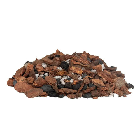 Orchid Nerd All-Purpose Orchid Potting Mix 1 cubic foot box featuring fir bark, charcoal, sponge rock, and coconut husk.
