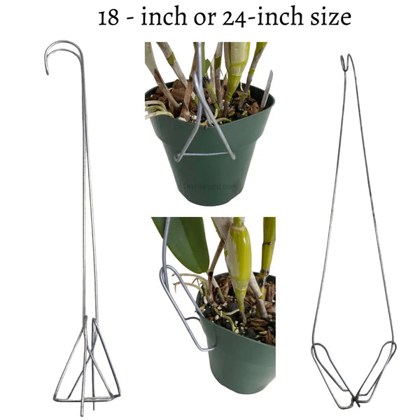 Orchid Nerd 18 Inch Galvanized Double Pot Metal Hanger Waldor Orchids