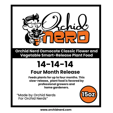 Orchid Nerd Osmocote 14-14-14 slow release fertilizer 15 oz for orchids, houseplants, and vegetables with balanced nutrients and 4-month feeding
