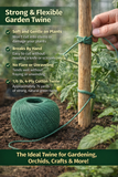 Orchid Nerd Green Cotton Gardening Twine – Ball 2 Pack (4-Ply, 1/6 lb, 800')