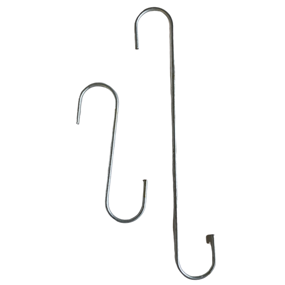Orchid Nerd galvanized s hooks available in 6 inch 12 inch and 24 inch sizes for hanging orchid Pot, s baskets and bird feeders in greenhouses and gardens