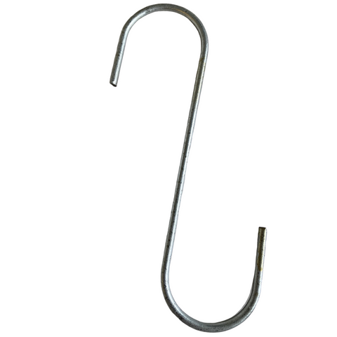 Orchid Nerd galvanized s hooks available in 6 inch 12 inch and 24 inch sizes for hanging orchid pots baskets and bird feeders in greenhouses and gardens