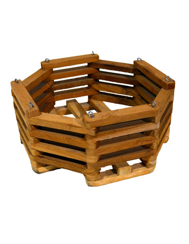 Durable 10 inch teak orchid basket with wire hanger. Great for mounting Vandas and bromeliads indoors or out.