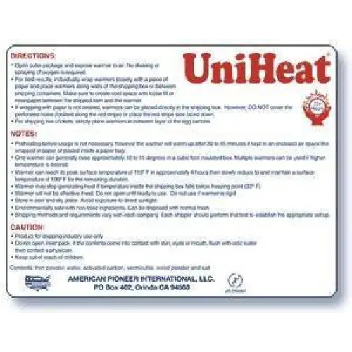Multi-purpose jumbo 72-hour Uniheat Heat Pack - Waldor Orchids