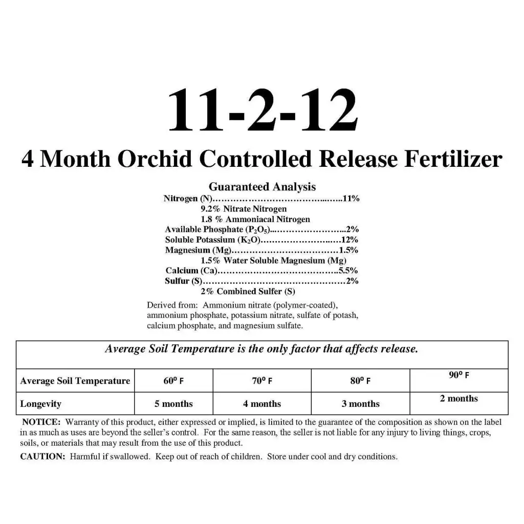 Orchid Nerd ™ 11-2-12 All Purpose Slow Time Release Fertilizer 120 days 15 ounces.