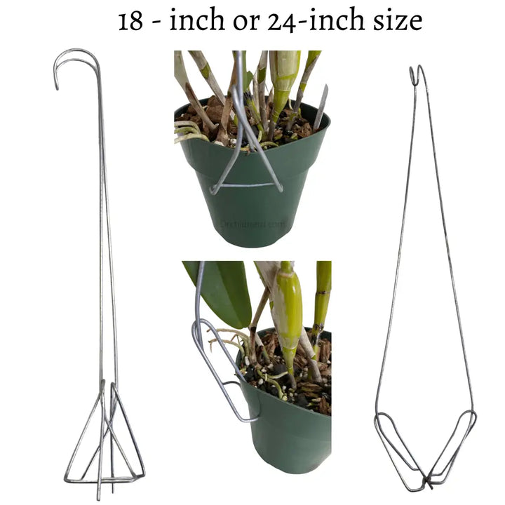 Orchid Nerd ™ Galvanized Double Clay Pot Metal Hangers 18" inch.
