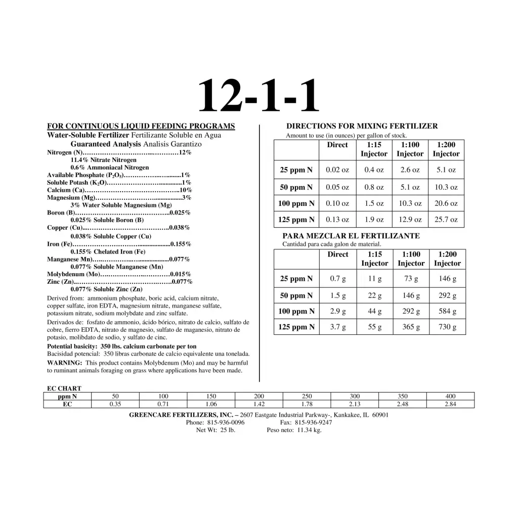 Orchid Nerd ™ K-Lite fertilizer formula (12-1-1-10Ca-3Mg) 8