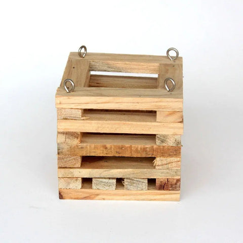 Wood Slat Orchid Basket: 4-inch Square With Hanger Wood Slat Orchid Basket: 4-inch Square With Hanger