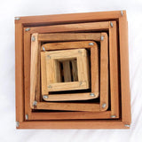 Square Wooden Basket 10 inch.