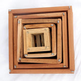 Square Wooden Basket 6 inch.