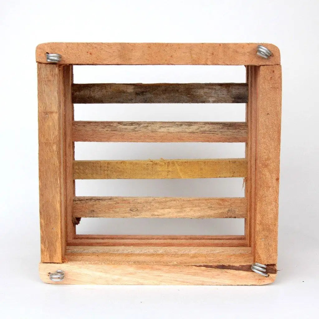 Square Wooden Basket 8 inch.