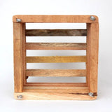 Square Wooden Basket 8 inch.